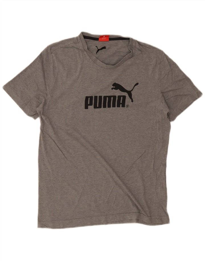 Puma Herre grafisk T-shirt Top Medium Grey Flecked
