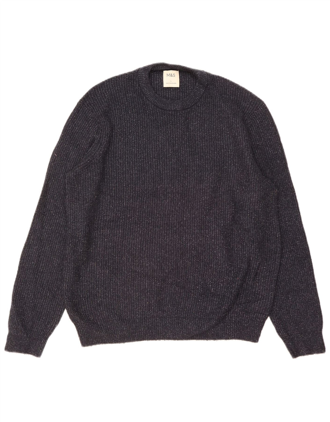 Marks & Spencer Herre sweater med rund hals, stor marineblå flækket