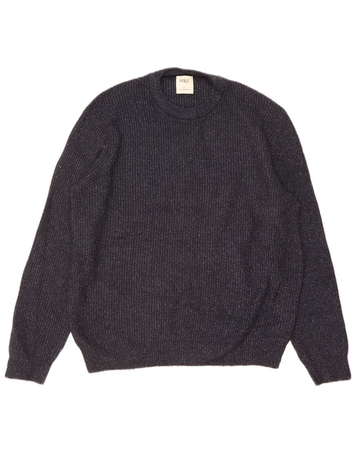 Marks & Spencer Herre sweater med rund hals, stor marineblå flækket