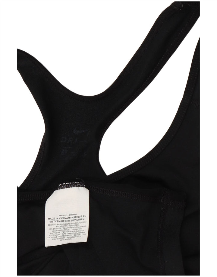 Nike Dame Dri Fit Grafisk Vest Top UK 10 Small Black Polyester