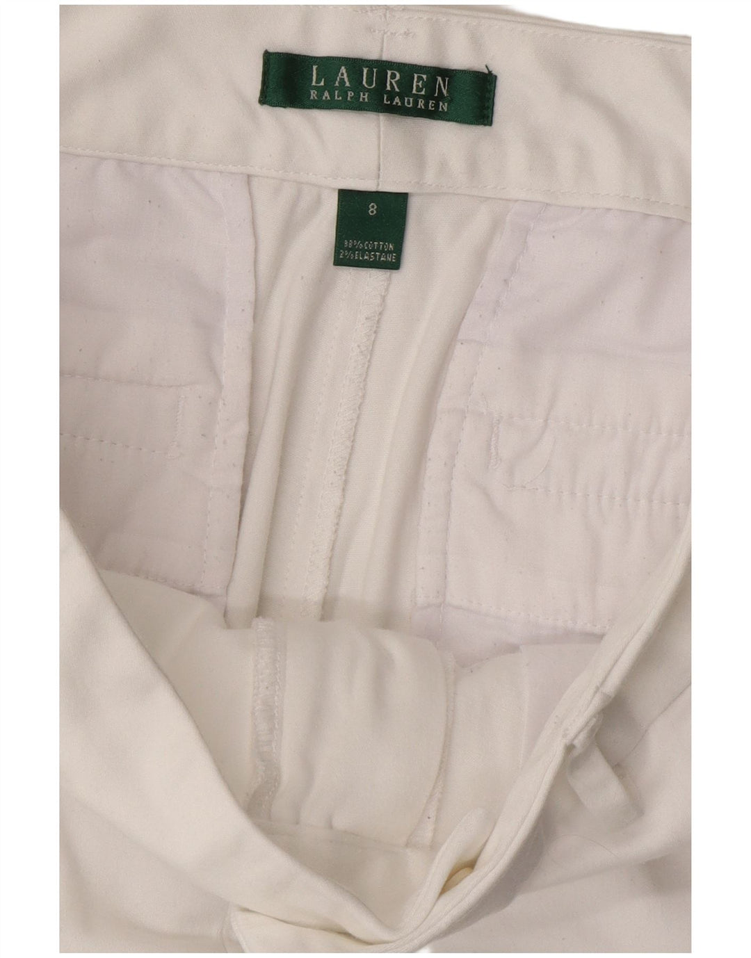 Ralph Lauren Dame Chino Shorts US 8 Medium W32 Hvid Bomuld