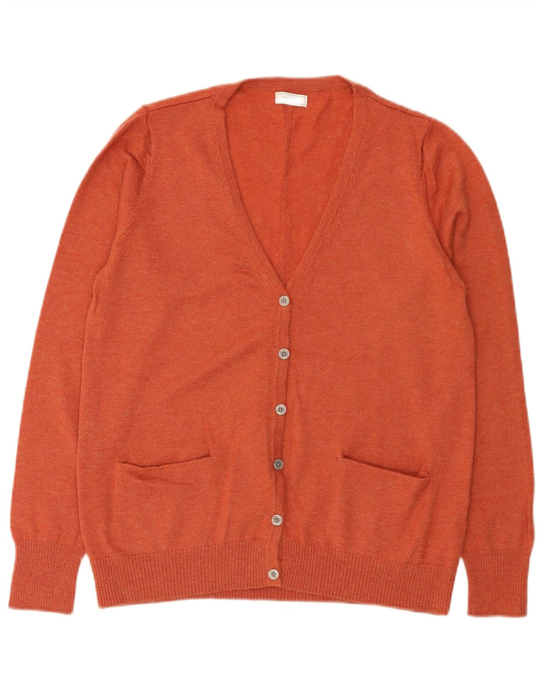 Fat Face Dame Cardigan Sweater UK 12 Medium Orange Uld