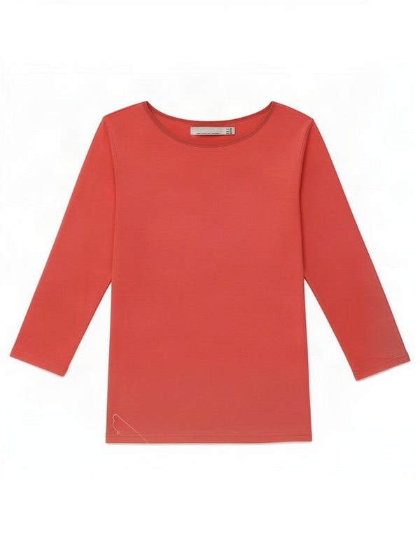 Zara Womens Crop Top 3/4 ærme UK 14 Large Red Bomuld