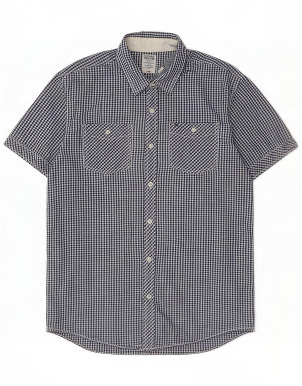Tommy Hilfiger Herreskjorte Large Blue Gingham Cotton