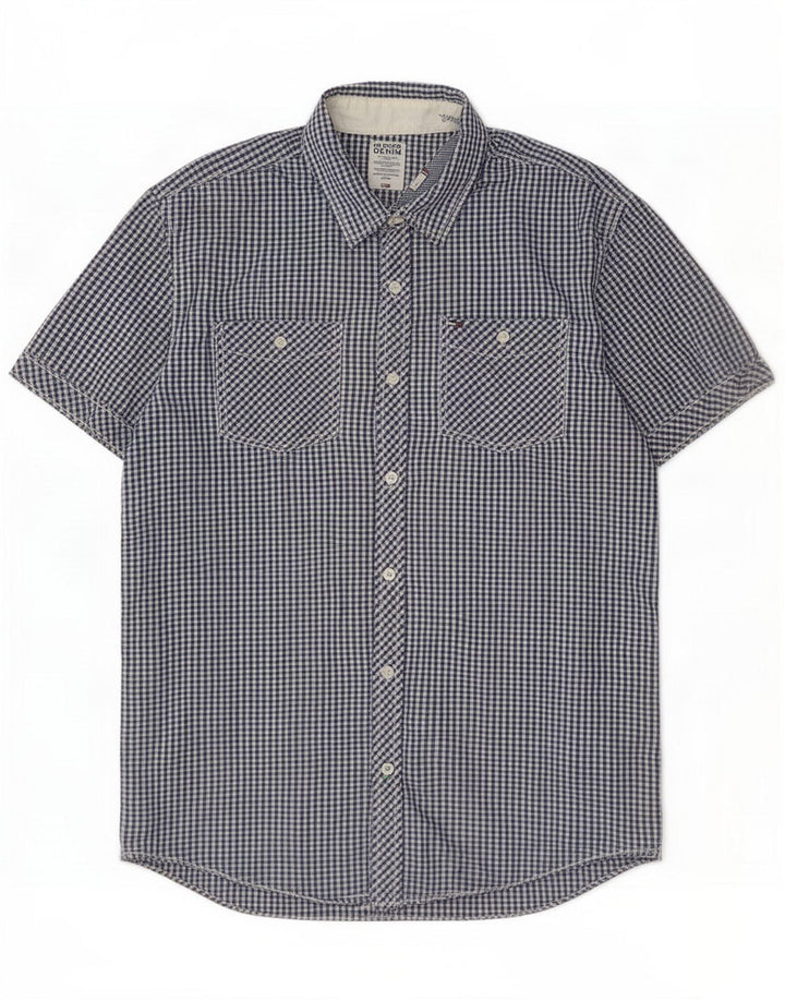 Tommy Hilfiger Herreskjorte Large Blue Gingham Cotton