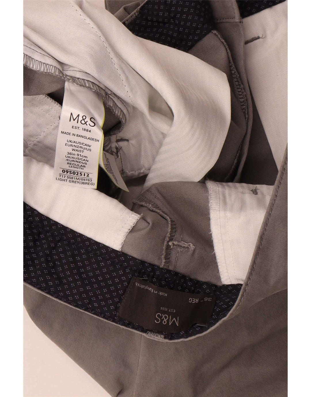 Marks & Spencer Chino Shorts til mænd W36 Large Grå Bomuld