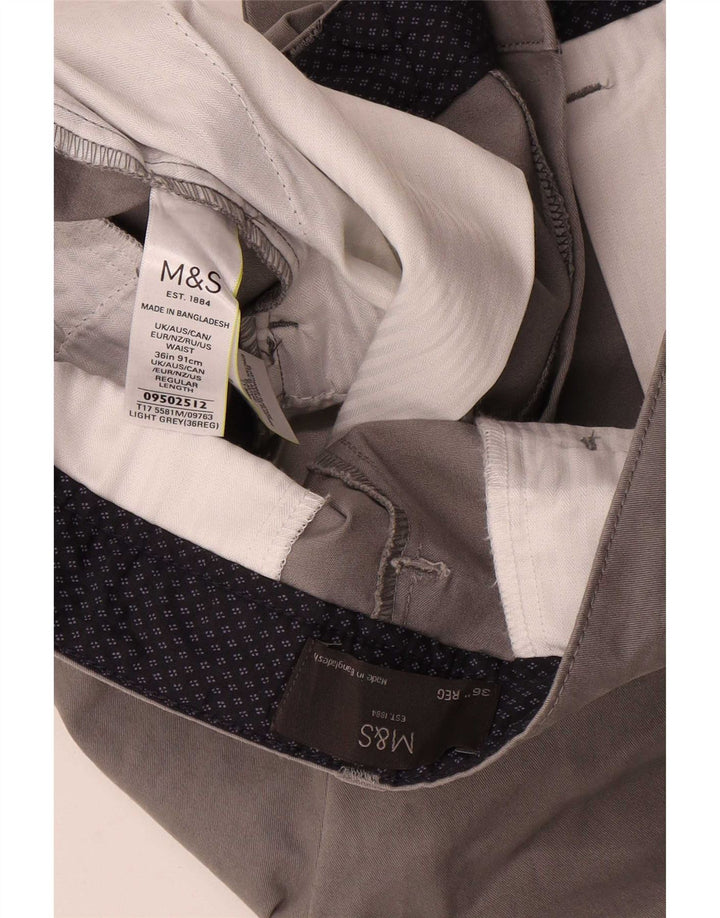 Marks & Spencer Chino Shorts til mænd W36 Large Grå Bomuld