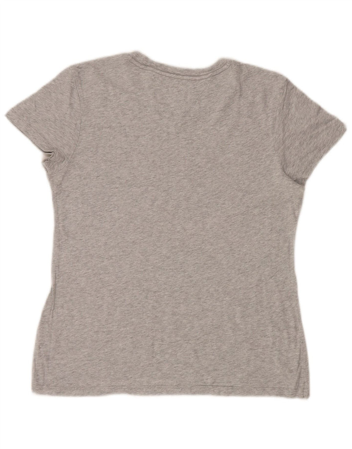 Tommy Hilfiger Dame Grafisk T-Shirt Top UK 14 Medium Grå Flecked