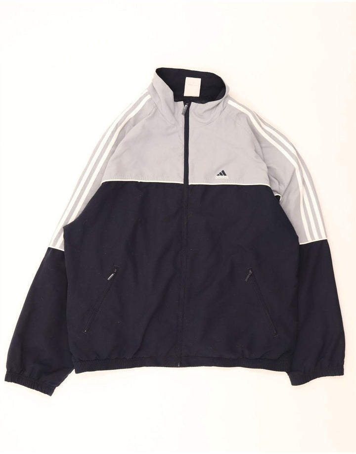 Adidas Træningsdragt til mænd Topjakke UK 40/42 Medium Navy Blue Colourblock