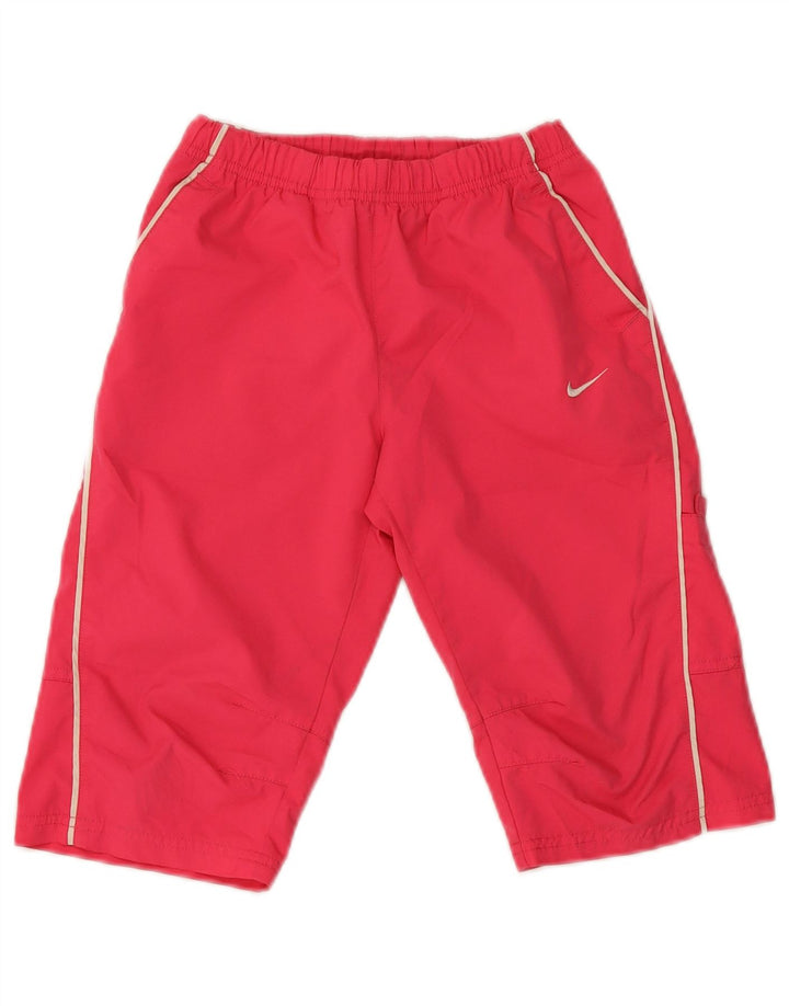 Nike Girls Bermuda Sport Shorts 7-8 år Large Pink Polyester