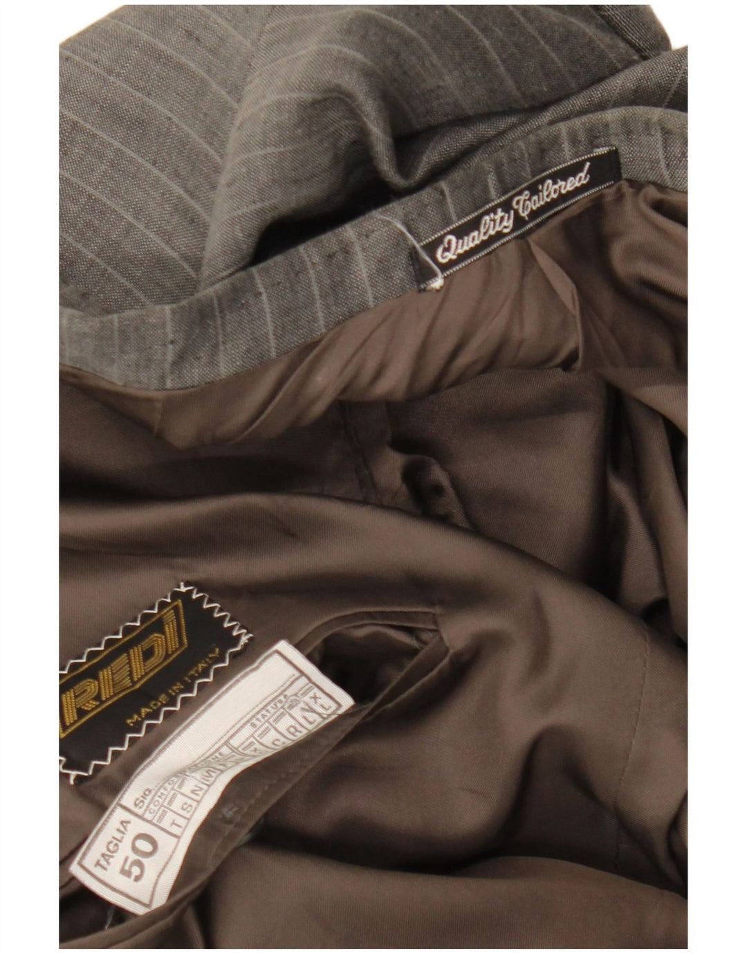 Vintage herre dobbeltradet blazerjakke IT 50 stor grå nålestribe