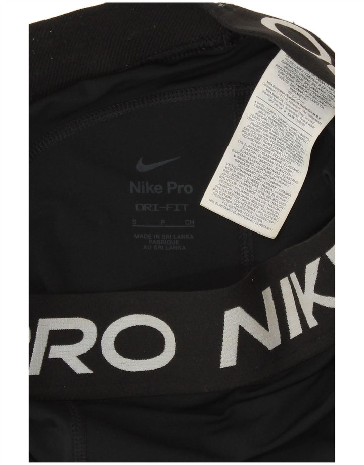 Nike Dame Dri Fit grafiske sportsshorts UK 10 Small Black Polyester