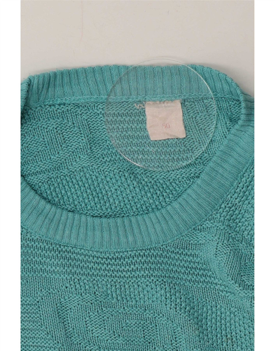 Vintage Herre sweater med rund hals IT 50 Medium Blå