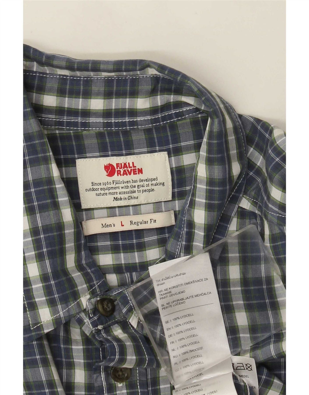 Fjall Raven Herre Regular Fit Skjorte Large Blue Check Lyocell
