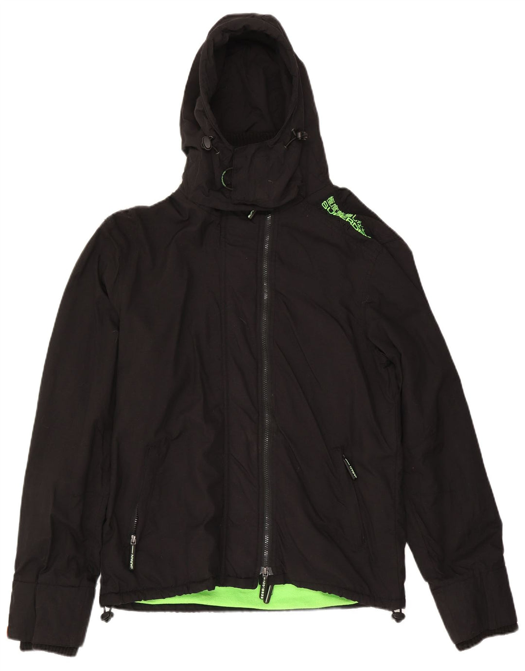 Superdry Windbreaker Jacket til mænd UK 42 XL sort nylon