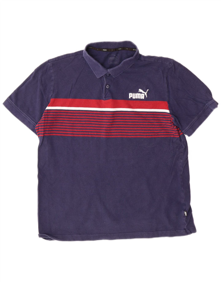 PUMA Poloshirt til mænd Medium Navy Blue Colourblock