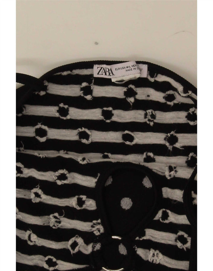 Zara Dame Cami Top UK 12 Medium Black Polka Dot