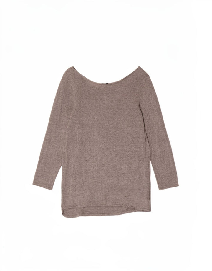 Massimo Dutti Dame Top 3/4 ærmer UK 12 Medium Grey Viscose
