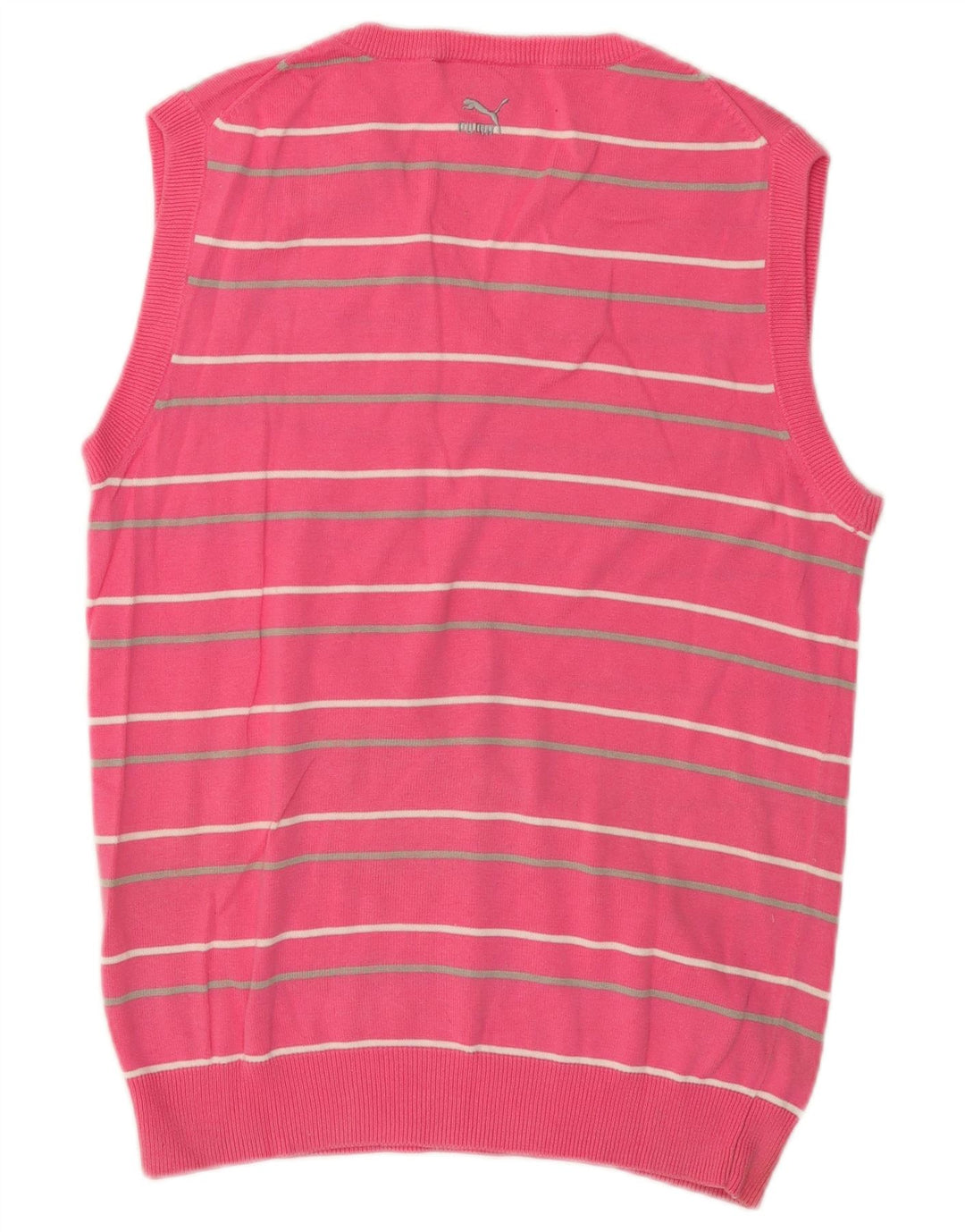 Puma Vest Tank Top Medium Pink Stribet Bomuld
