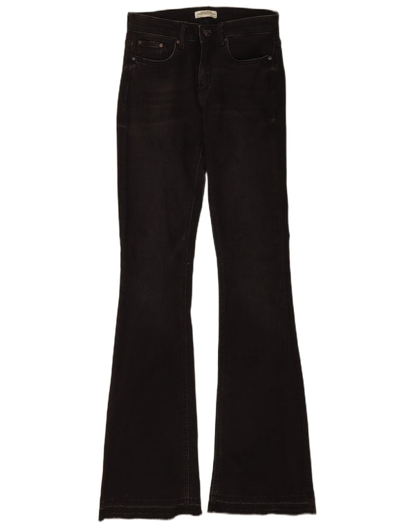 Zara Dame Flared Jeans EU 34 2XS W24 L35 Sort Bomuld
