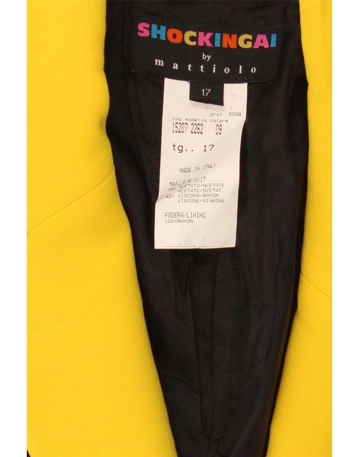 Vintage Dame 1 Knap Blazer Jacket UK 14 Large Black Colourblock Acetate