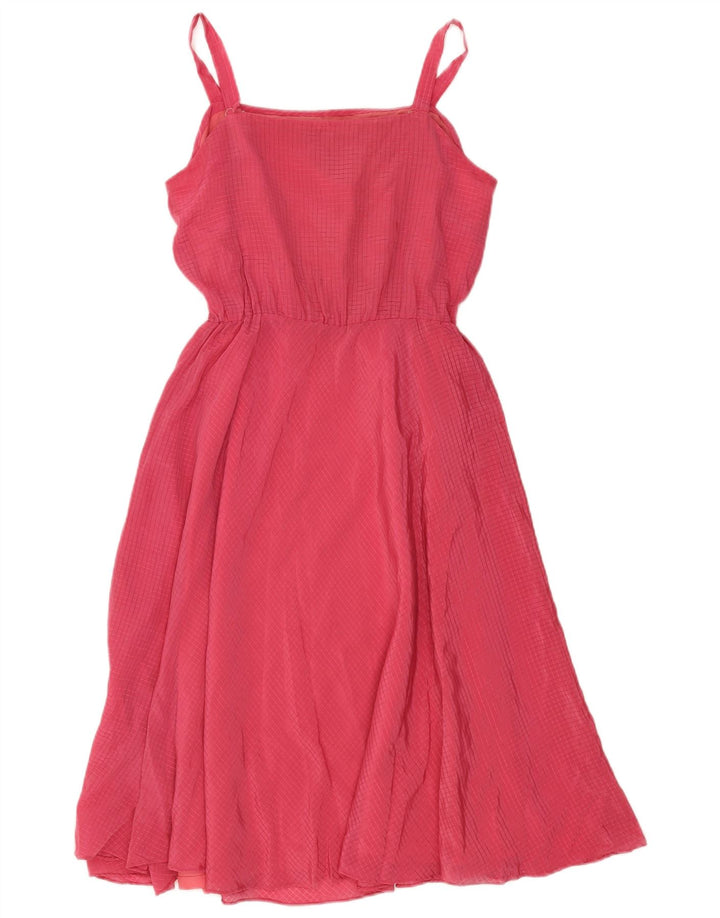 Vintage solkjole til kvinder UK 12 Medium Pink Check