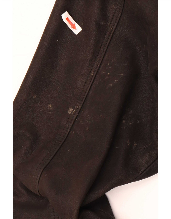 Vintage dame læderjakke UK 20 2XL Brun
