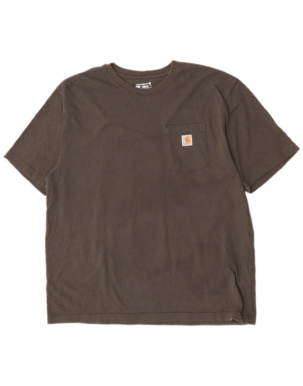 Carhartt Mens Loose Fit T-Shirt Top XL Khaki Cotton