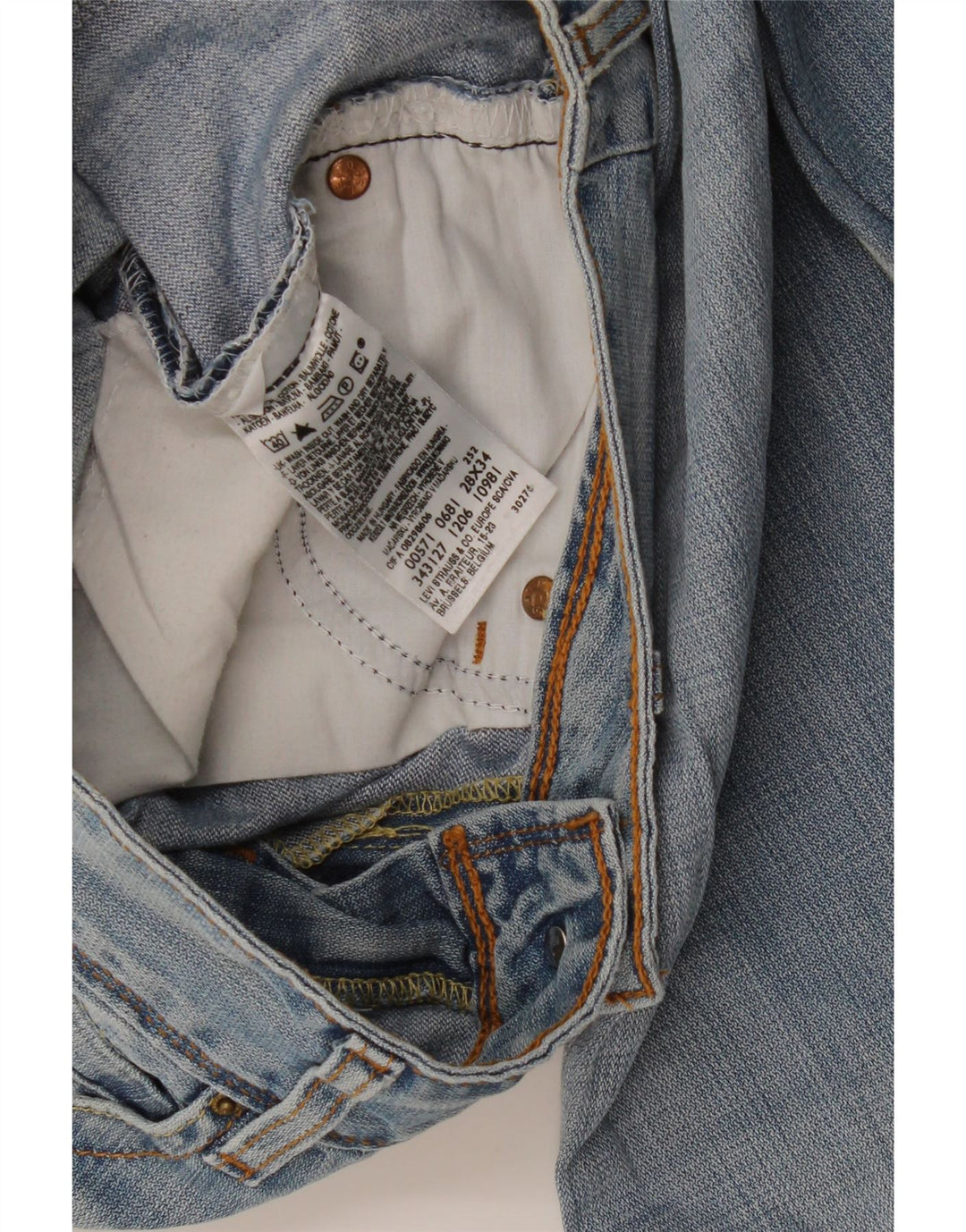 LEVI'S Dame 571 Slim Jeans W28 L34 Blå Bomuld