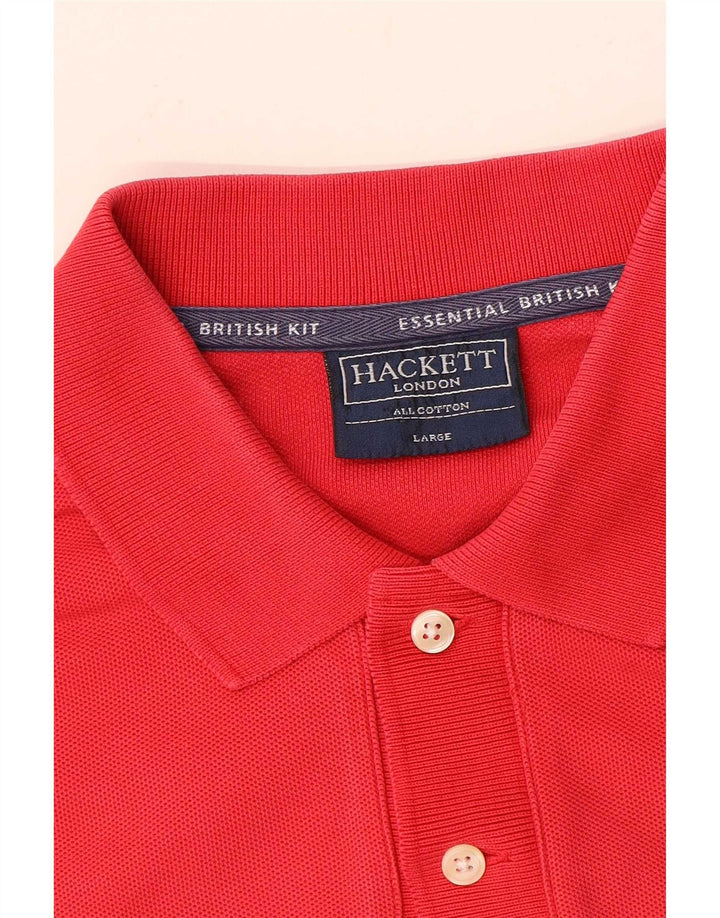 Hackett Herre Grafisk Polo Shirt Stor Rød Colourblock Bomuld