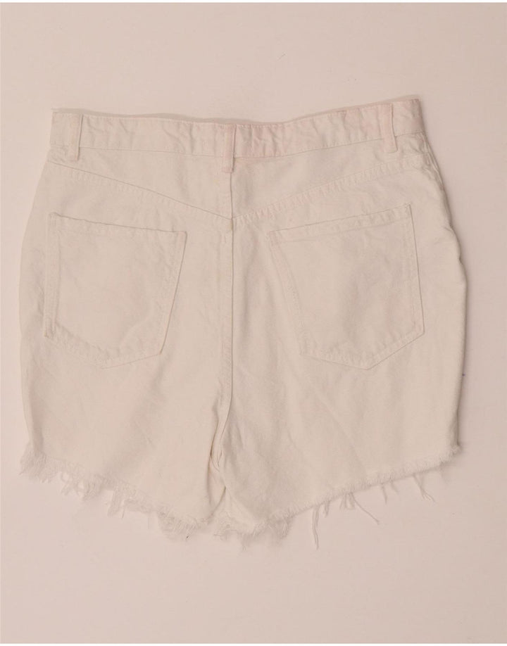 Zara Dame Denim Shorts EU 42 Large W32 White