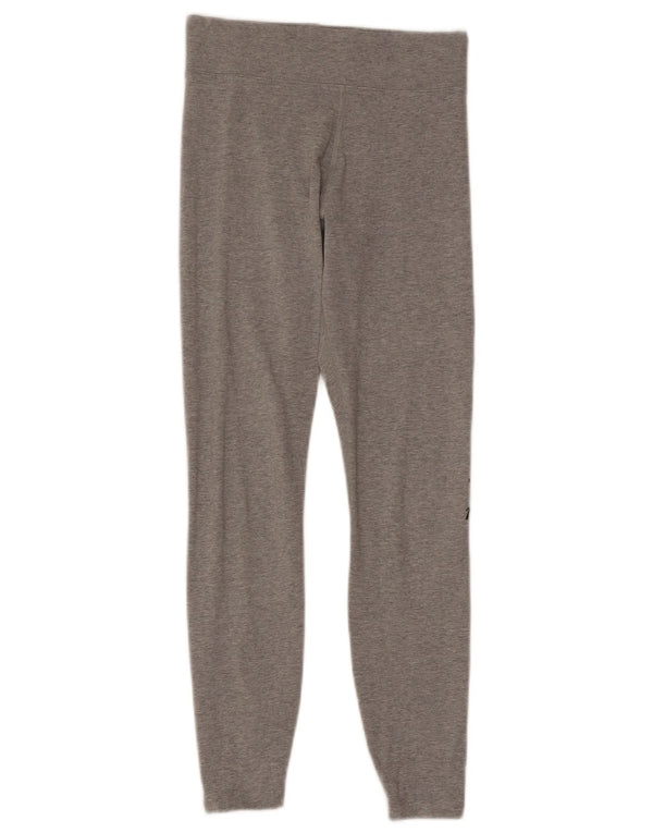 Nike Dame Swoosh Grafiske Leggings UK 8 Small Grey Flecked Bomuld