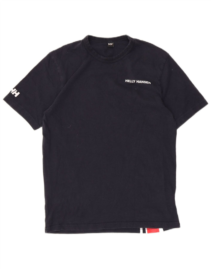 Helly Hansen Herre grafisk T-shirt Top Small Navy Blue Colourblock Bomuld