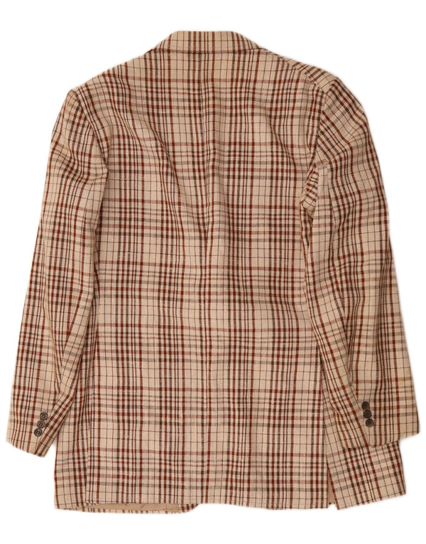 Vintage herre 2-knaps blazerjakke UK 38 Medium Beige Check