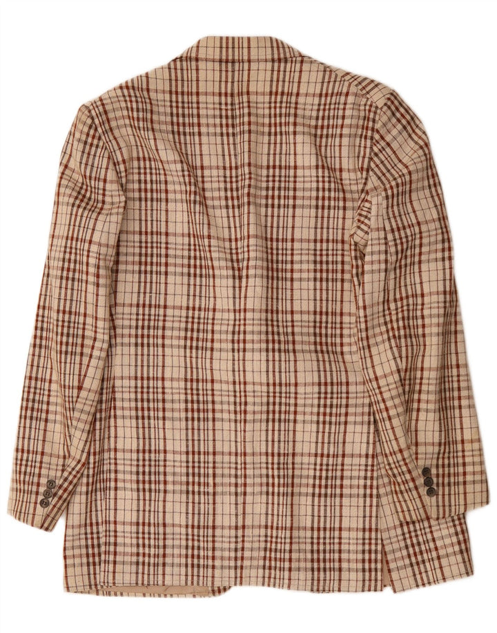 Vintage herre 2-knaps blazerjakke UK 38 Medium Beige Check
