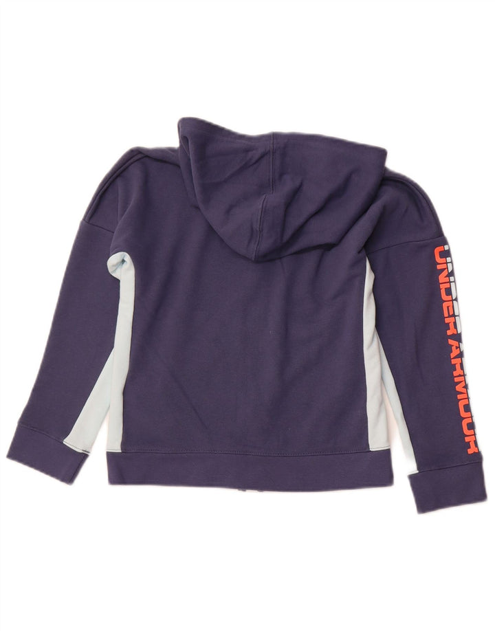 UNDER ARMOUR Drenge Cold Gear Hættetrøje med lynlås 7-8 år Small Navy Blue