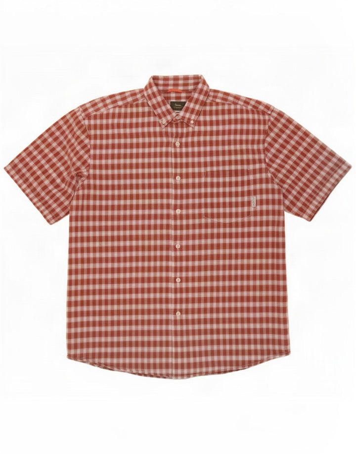 Eddie Bauer Herreskjorte XL Rød Gingham Cotton