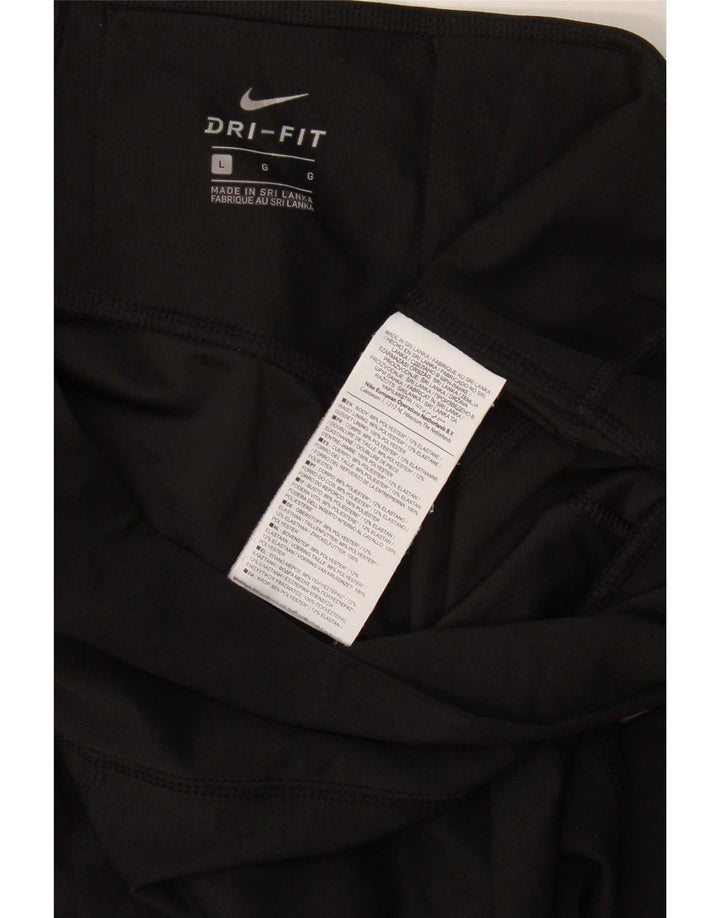 Nike Dame Dri Fit Leggings UK 14 Large Black Polyester