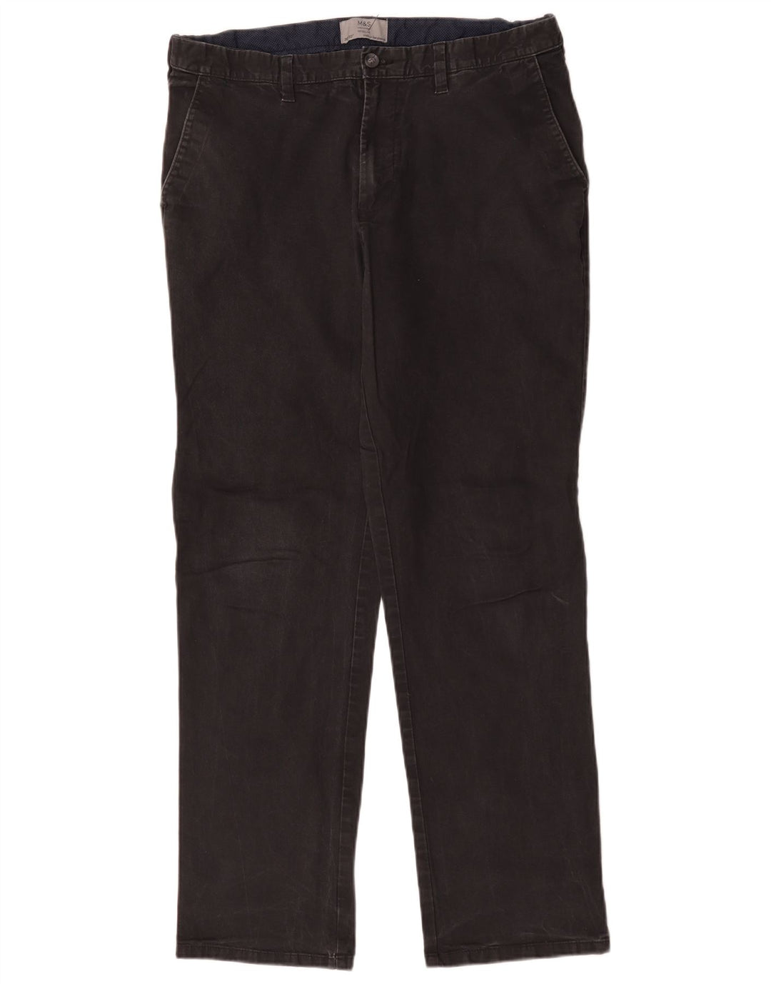 Marks & Spencer Herre Regular Fit Chinobukser W36 L30 Sort bomuld