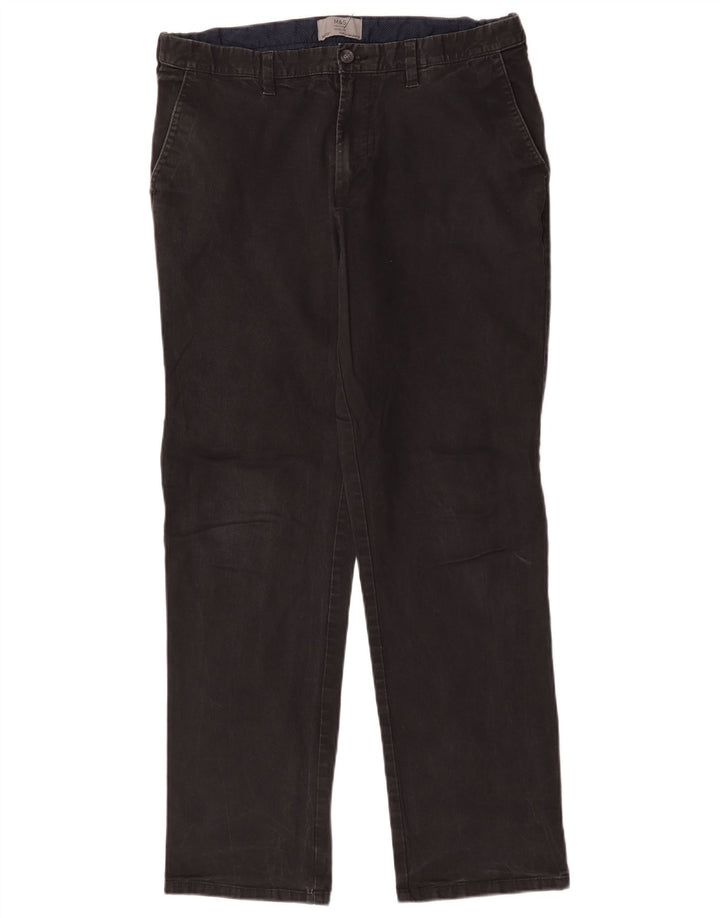 Marks & Spencer Herre Regular Fit Chinobukser W36 L30 Sort bomuld