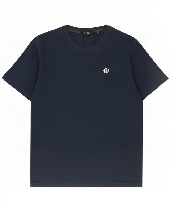 Ted Baker Herre T-Shirt Top Størrelse 4 Large Navy Blue