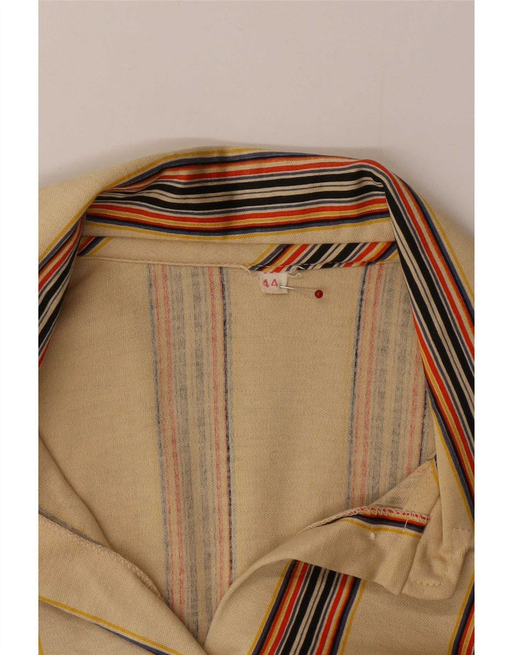 Vintage dameskjorte IT 44 Medium beige stribet bomuld