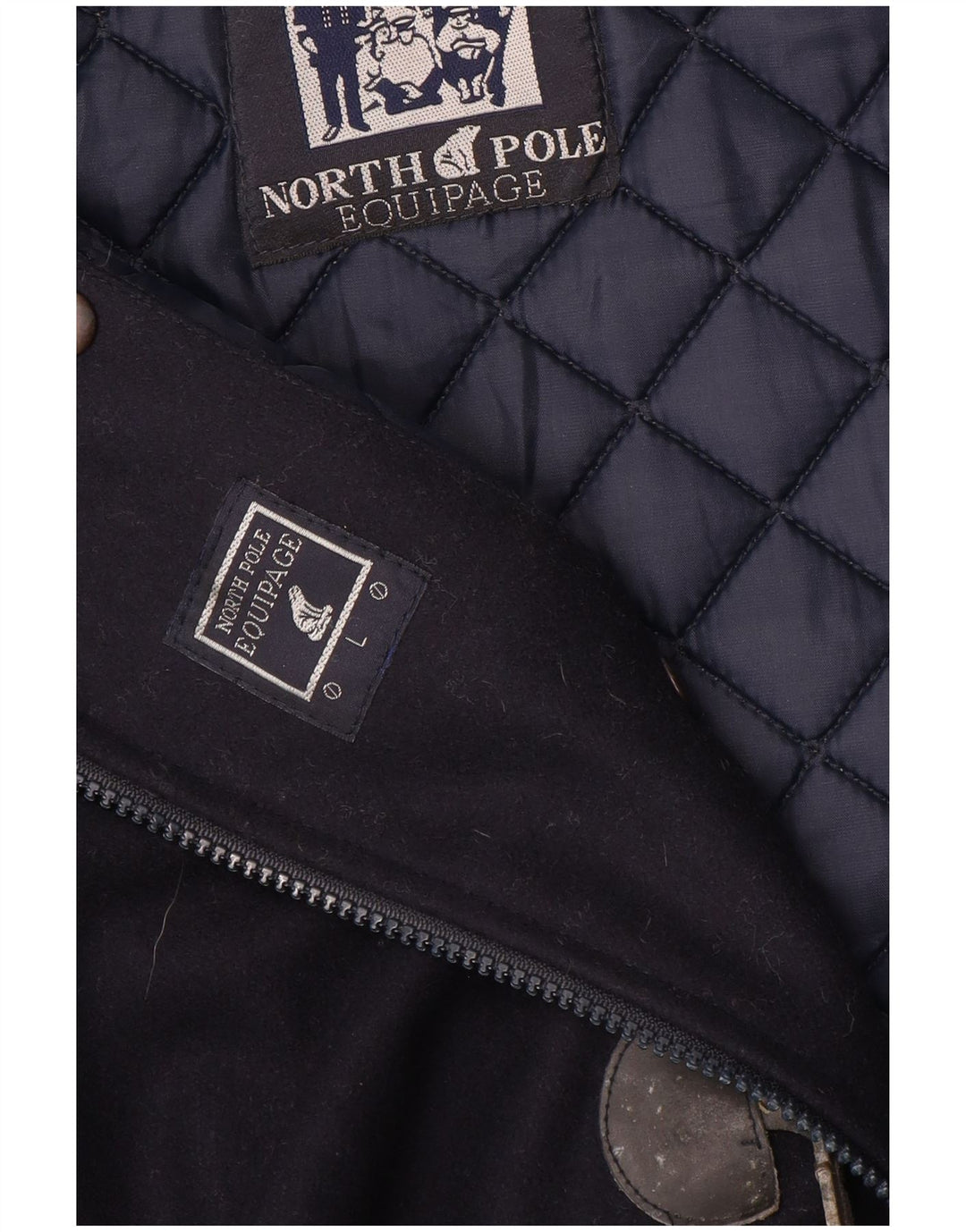 NORTH POLE Herre Duffle Coat UK 40 Large Navy Blue Wool