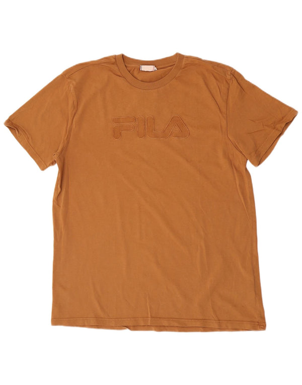 Fila Herre Grafisk T-Shirt Top XL Beige Bomuld