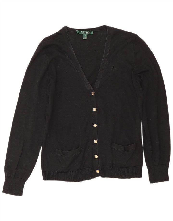Ralph Lauren Dame Cardigan Sweater UK 10 Small Black