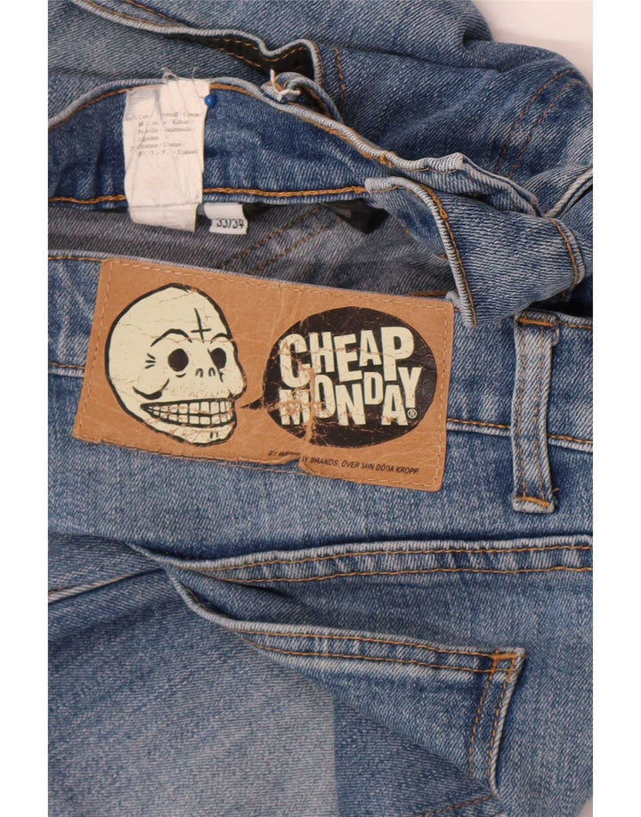 Billig Mandag Herre Slim Jeans W33 L31 Blå Bomuld