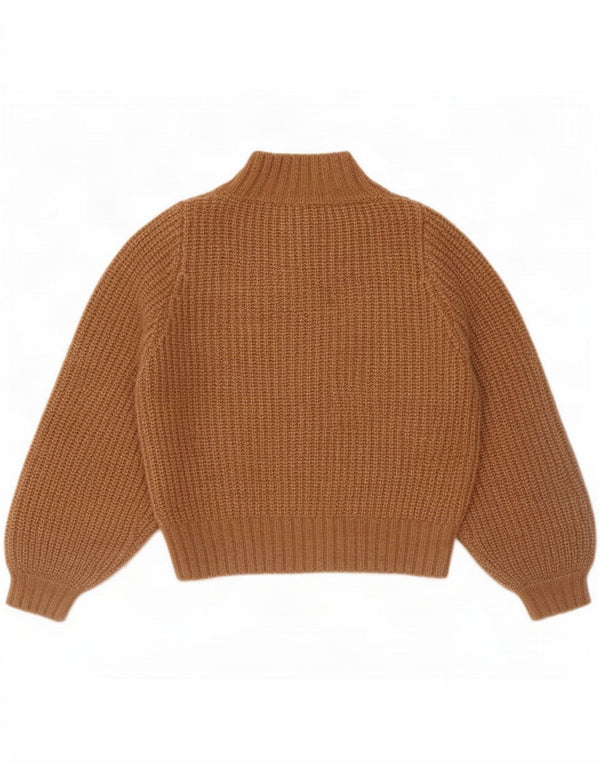 Kooples Dame Loose Fit Turtle Neck Jumper Sweater Størrelse 2 Medium Brun