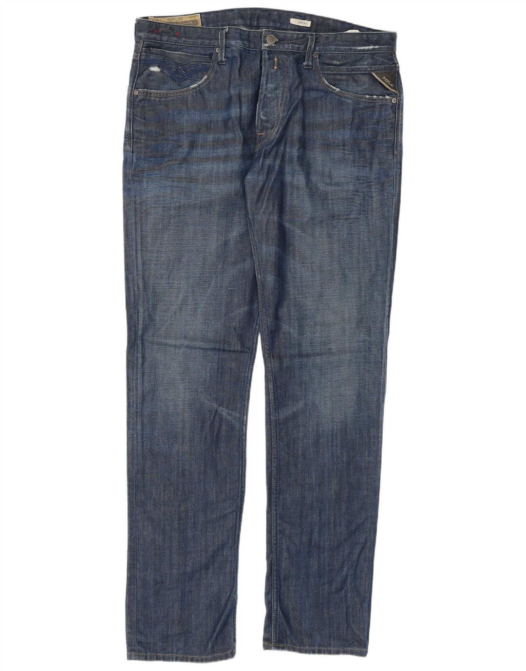 Replay Herre Tirmar Tapered Jeans W36 L34 Blå Bomuld