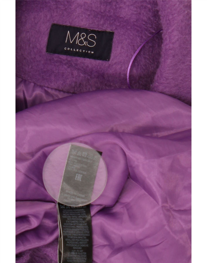 Marks & Spencer Dameoverfrakke UK 14 Large Purple Polyester