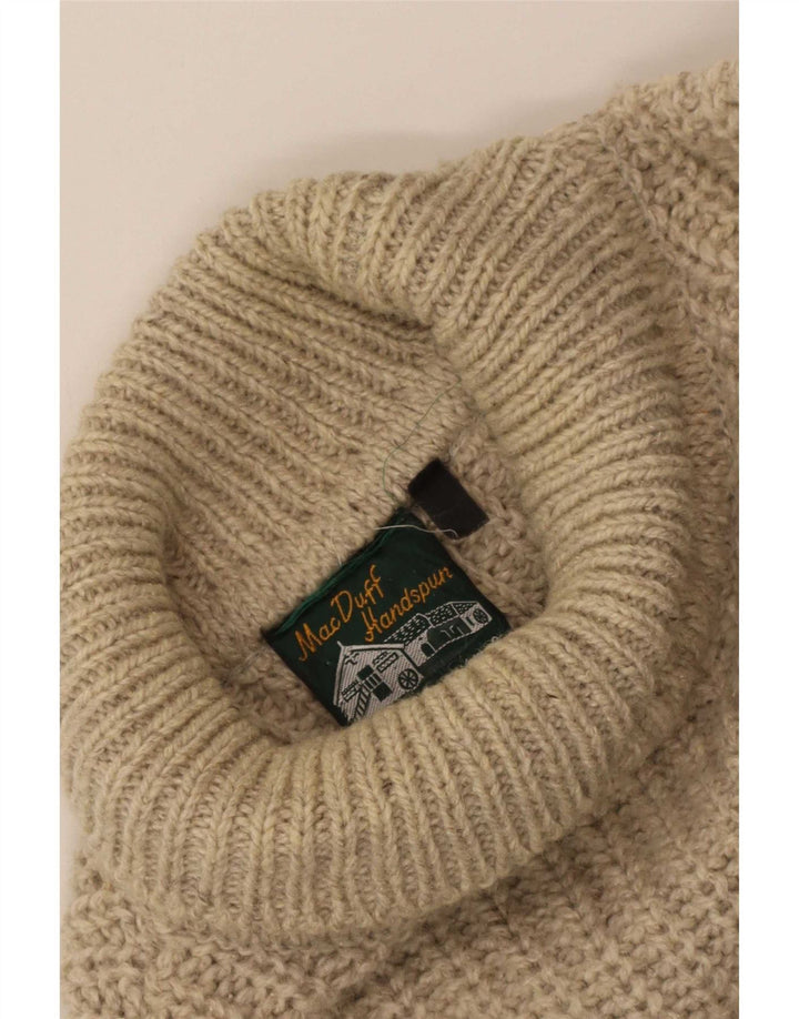 Vintage Herre rullehals sweater stor beige